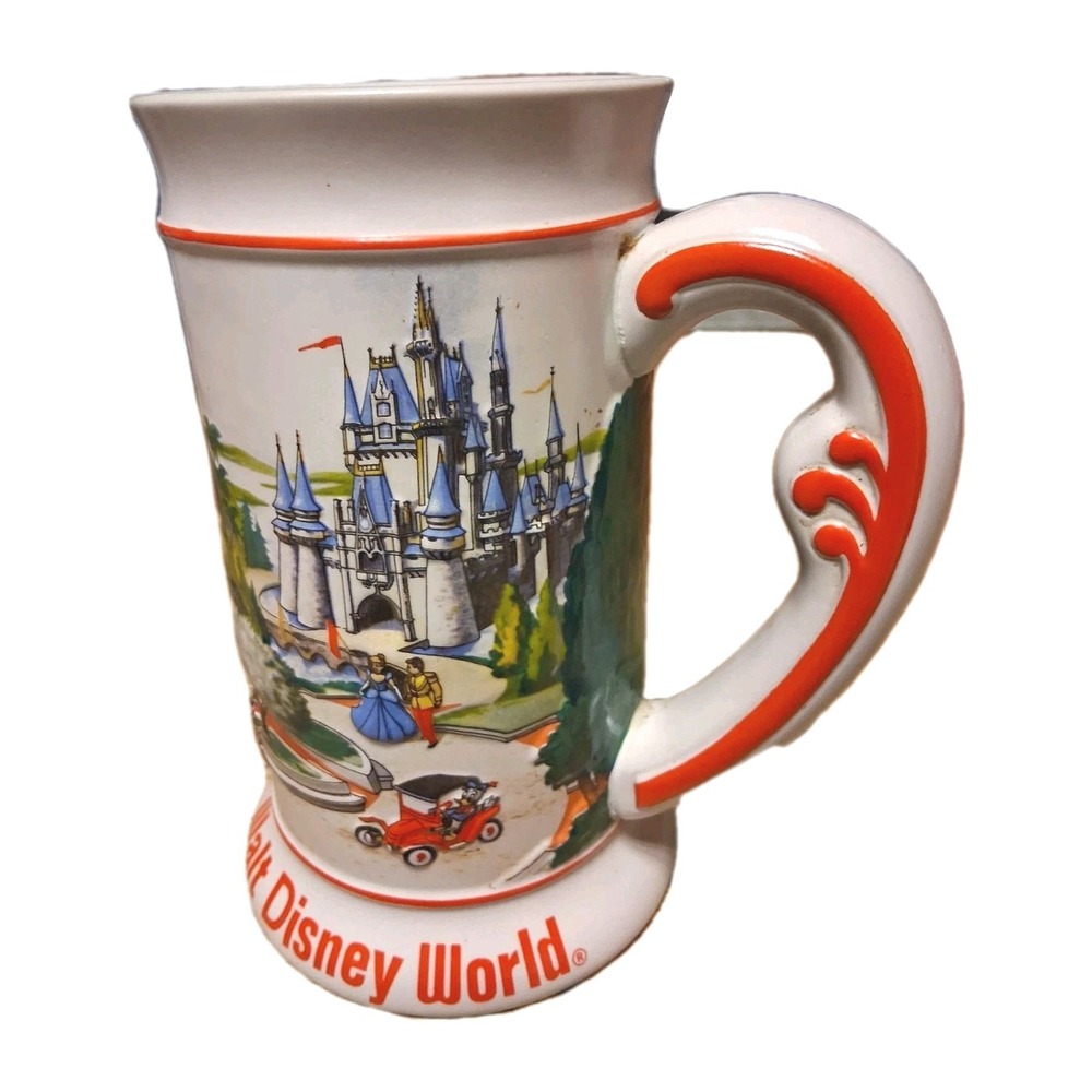 Vintage Rare 6.5" Walt Disney World Souvenir 3D Beer Stein Main Street USA Mug